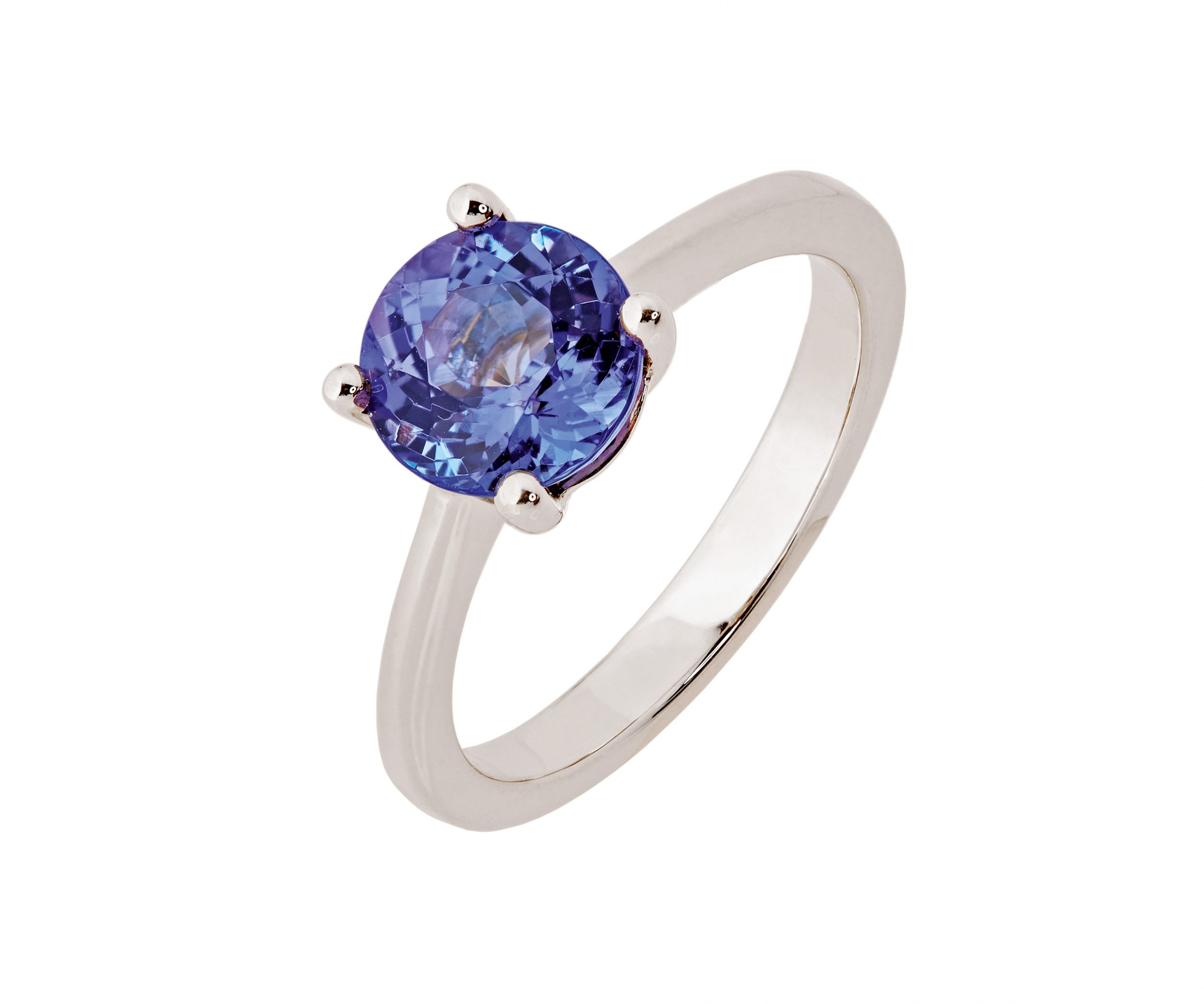 18Kt White Gold 4 Claw Tanzanite Ring (1.50ct)