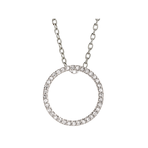 9kt White Gold Cycle of Life Diamond Pendant (0.11ct)