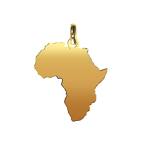 9kt Yellow Gold Africa Pendant-Finished