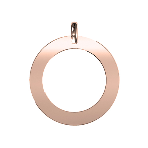 9kt Rose Gold Circle Finished Pendant