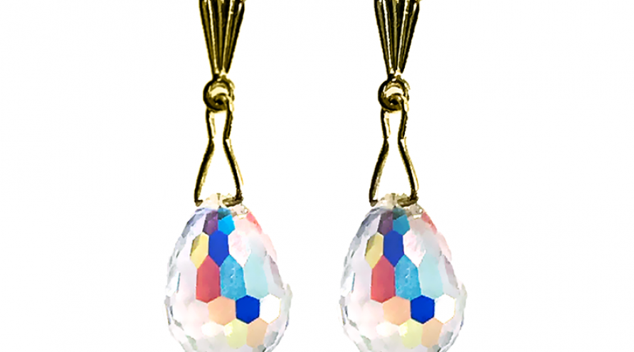 9Kt Yellow Gold Crystal Earrings